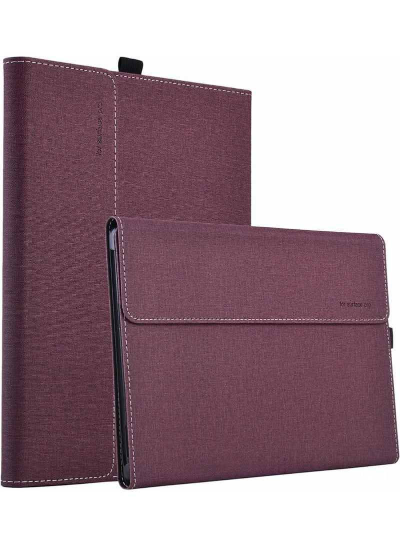 Compatible with Microsoft Surface Pro 12-inch (2025) Tablet Protective Case, Sleeve Pouch Cover Stand PU Leather Hard Case For Surface Pro 12 (Red) - Image 1